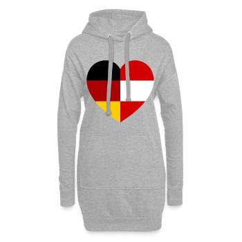 The Austrian German Heart - Hoodie Dress - heather grey - Front