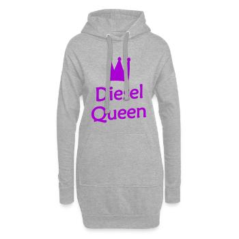 Die Diesel und Benzin Prinzessin - Hoodie-Kleid - Grau meliert - Vorne