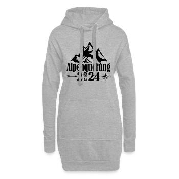 Alpenquerung 2024 - Hoodie-Kleid - Grau meliert - Vorne