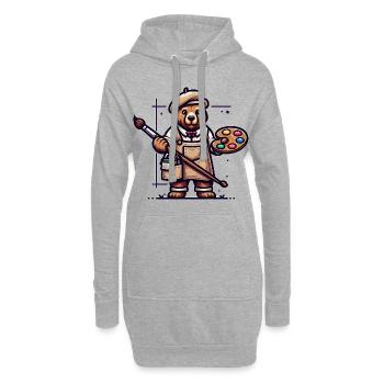 Cute Bear Artist - Hoodie-Kleid - Grau meliert - Vorne