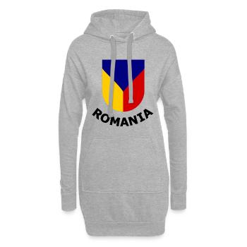 Les supporters de Roumanie - Sweat-shirt à capuche long Femme - gris chiné - Devant
