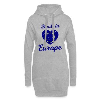 L’amour de l’Europe - Sweat-shirt à capuche long Femme - gris chiné - Devant