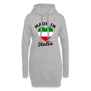 Liebe aus Italien - Hoodie-Kleid - Grau meliert - Vorne