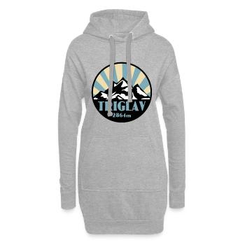 Triglav - Hoodie-Kleid - Grau meliert - Vorne