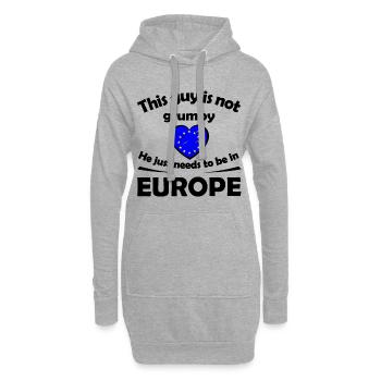 Die Europawahl - Hoodie-Kleid - Grau meliert - Vorne