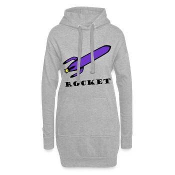 Die schnelle Rakete - Hoodie-Kleid - Grau meliert - Vorne
