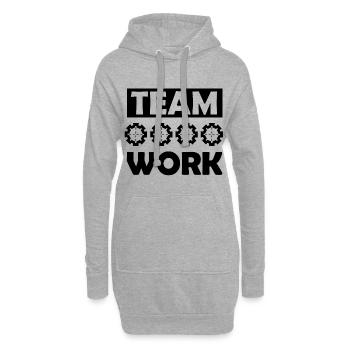 Die Team Arbeit - Hoodie-Kleid - Grau meliert - Vorne