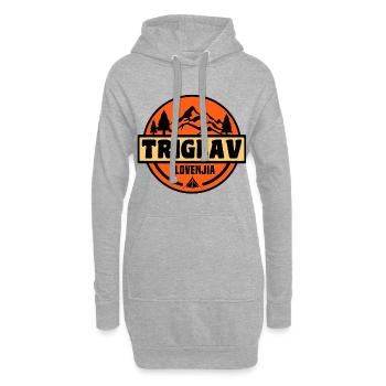 Triglav - Hoodie-Kleid - Grau meliert - Vorne