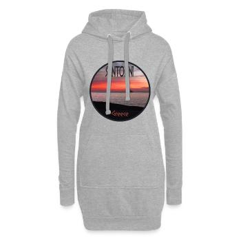 Santorini Griechenland Sonnenuntergang - Hoodie-Kleid - Grau meliert - Vorne