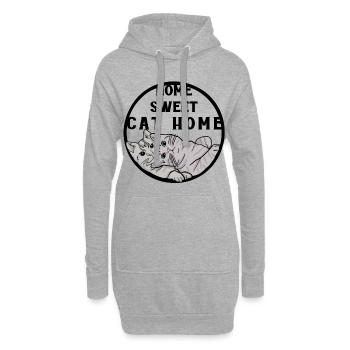 Chats maison chat maison - Sweat-shirt à capuche long Femme - gris chiné - Devant