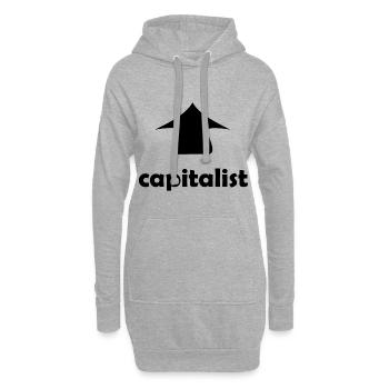Der Investor und Kapitalist - Hoodie-Kleid - Grau meliert - Vorne