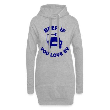 Les fans de voitures électriques - Sweat-shirt à capuche long Femme - gris chiné - Devant
