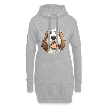 Spinone Italiano Hunderasse Aquarell Karikatur Kawa - Hoodie-Kleid - Grau meliert - Vorne