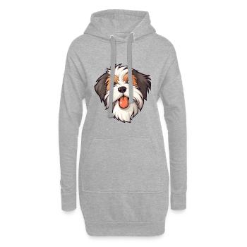 Biewer Terrier chien race aquarelle dessin animé Kawaii - Sweat-shirt à capuche long Femme - gris chiné - Devant