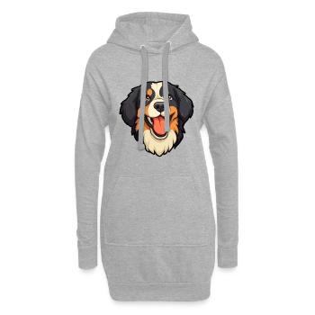 Berner Sennenhund Rasse Aquarell Karikatur Kawa - Hoodie-Kleid - Grau meliert - Vorne
