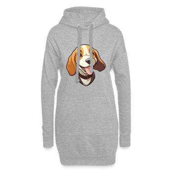 Beagle Hund Rasse Aquarell Cartoon Kawaii Clipart - Hoodie-Kleid - Grau meliert - Vorne