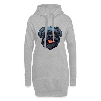 Affenpinscher chien race aquarelle dessin animé kawaii - Sweat-shirt à capuche long Femme - gris chiné - Devant