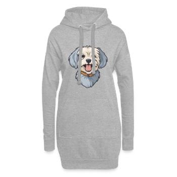 Dandie Dinmont Terrier Hunderasse Aquarell Cartoo - Hoodie-Kleid - Grau meliert - Vorne