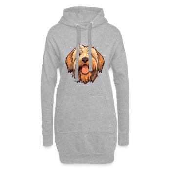Briard Hund Rasse Aquarell Cartoon Kawaii Clipart - Hoodie-Kleid - Grau meliert - Vorne