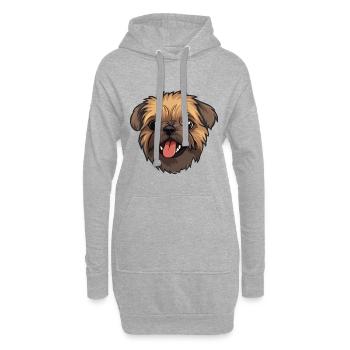 Brüssel Greif Hunderasse Aquarell Karikatur Kawa - Hoodie-Kleid - Grau meliert - Vorne