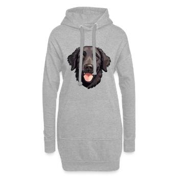Lockig beschichteter Retriever Hund Rasse Aquarell Cartoo - Hoodie-Kleid - Grau meliert - Vorne