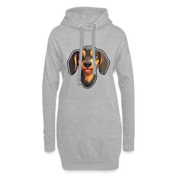 Dackel Hund Rasse Aquarell Cartoon Kawaii Clip - Hoodie-Kleid - Grau meliert - Vorne