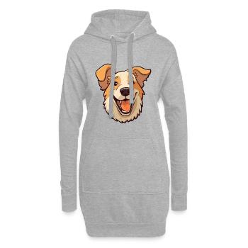 Chinook chien race aquarelle dessin animé Kawaii Clipar - Sweat-shirt à capuche long Femme - gris chiné - Devant