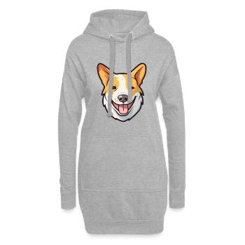 Canaan chien race aquarelle dessin animé Kawaii Clipart - Sweat-shirt à capuche long Femme - gris chiné - Devant
