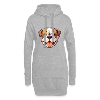Bulldogge Hund Rasse Aquarell Karikatur Kawaii Clipar - Hoodie-Kleid - Grau meliert - Vorne