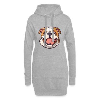 Bulldogge Hund Rasse Aquarell Karikatur Kawaii Clipar - Hoodie-Kleid - Grau meliert - Vorne