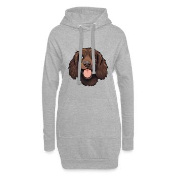 Boykin Épagneul chien race aquarelle dessin animé Kawaii - Sweat-shirt à capuche long Femme - gris chiné - Devant