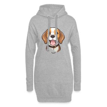 Beagle Hund Rasse Aquarell Cartoon Kawaii Clipart - Hoodie-Kleid - Grau meliert - Vorne