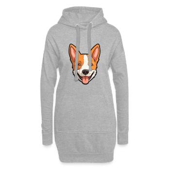 Basenji chien race aquarelle dessin animé Kawaii Clipar - Sweat-shirt à capuche long Femme - gris chiné - Devant
