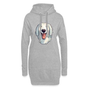 Barzoi chien race aquarelle dessin animé Kawaii Clipart - Sweat-shirt à capuche long Femme - gris chiné - Devant