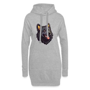 Belgischer Schäferhund Hunderasse Aquarell Karikatur Kawa - Hoodie-Kleid - Grau meliert - Vorne
