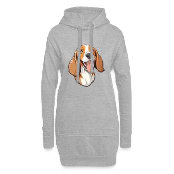 American Foxhound Hunderasse Aquarell Karikatur Kaw - Hoodie-Kleid - Grau meliert - Vorne