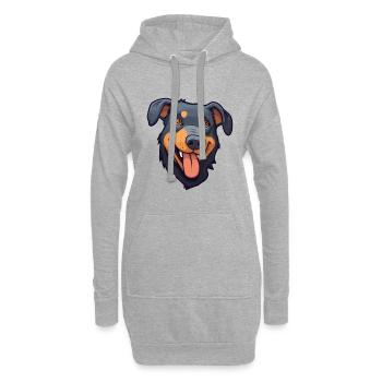 Beauceron chien race aquarelle dessin animé Kawaii Clip - Sweat-shirt à capuche long Femme - gris chiné - Devant