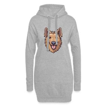 Berger Picard Hunderasse Aquarell Karikatur Kawaii - Hoodie-Kleid - Grau meliert - Vorne