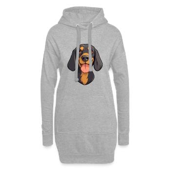 Noir et Tan Coonhound chien race aquarelle Carto - Sweat-shirt à capuche long Femme - gris chiné - Devant