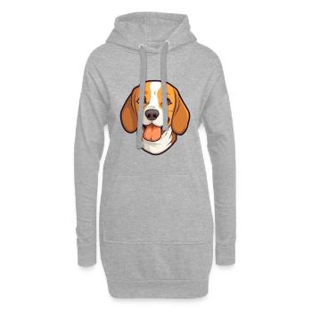 Beagle Hund Rasse Aquarell Cartoon Kawaii Clipart - Hoodie-Kleid - Grau meliert - Vorne