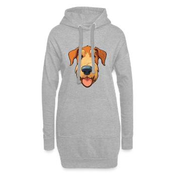 Airedale Terrier Hunderasse Aquarell Karikatur Kawa - Hoodie-Kleid - Grau meliert - Vorne