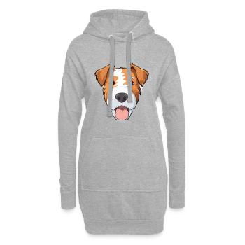 Draht Foxterrier Hunderasse Aquarell Karikatur Kawa - Hoodie-Kleid - Grau meliert - Vorne