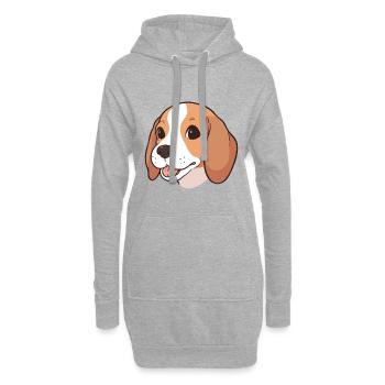 Beagle Hund Rasse Aquarell Cartoon Kawaii Clipart - Hoodie-Kleid - Grau meliert - Vorne