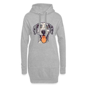 Deutsche Dogge Hunderasse Aquarell Karikatur Kawaii Cli - Hoodie-Kleid - Grau meliert - Vorne