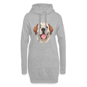 Mastiff chien race aquarelle dessin animé Kawaii Clipar - Sweat-shirt à capuche long Femme - gris chiné - Devant