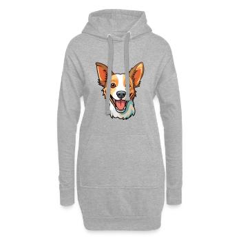 Portugais Podengo Pequeno chien race aquarelle Ca - Sweat-shirt à capuche long Femme - gris chiné - Devant