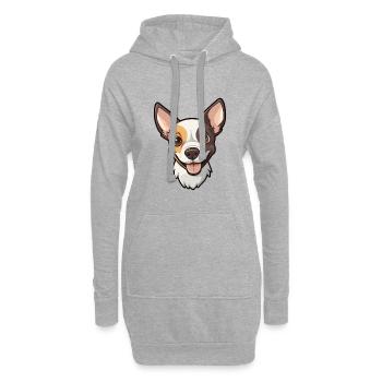 Rattenterrier Hunderasse Aquarell Karikatur Kawaii Cl - Hoodie-Kleid - Grau meliert - Vorne