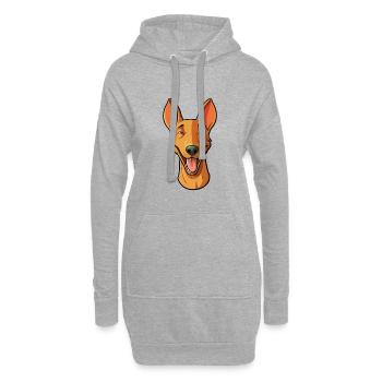 Pharao Hund Rasse Aquarell Karikatur Kawaii - Hoodie-Kleid - Grau meliert - Vorne