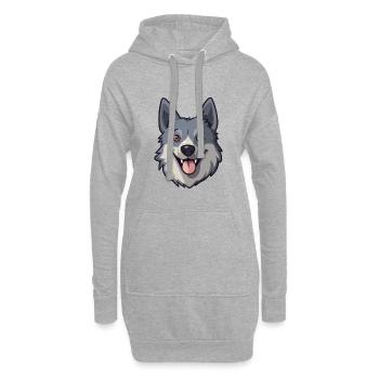Chien d’élan norvégien race de chien aquarelle dessin animé Ka - Sweat-shirt à capuche long Femme - gris chiné - Devant