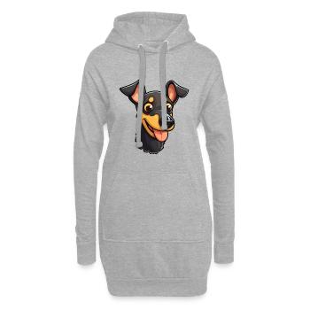 Manchester Terrier Hunderasse Aquarell Karikatur Ka - Hoodie-Kleid - Grau meliert - Vorne